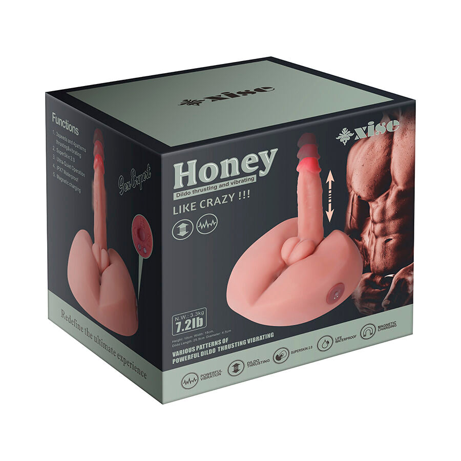 XISE - HONEY REALISTIC DILDO MASTURBATOR WITH VIBRATION 25 CM