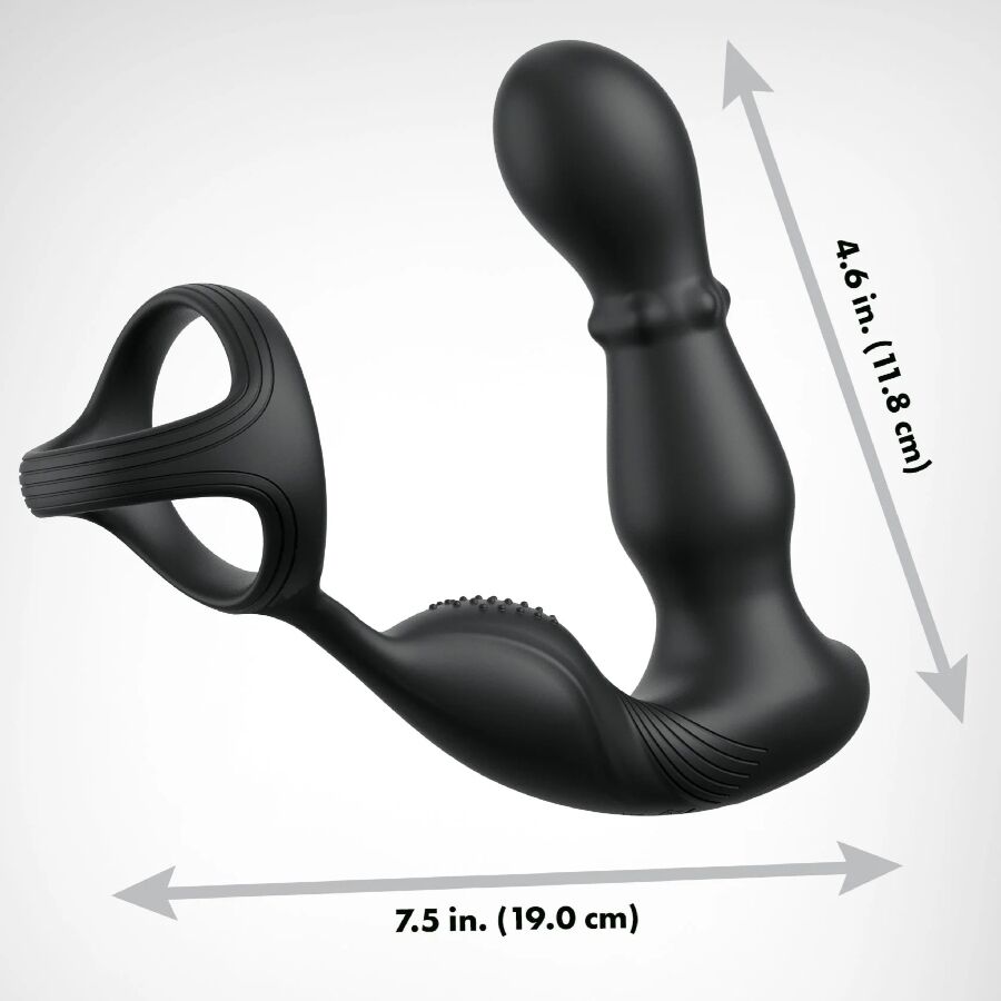 Vibrating Anal Ring And Massager With Remote Control — Black silicone