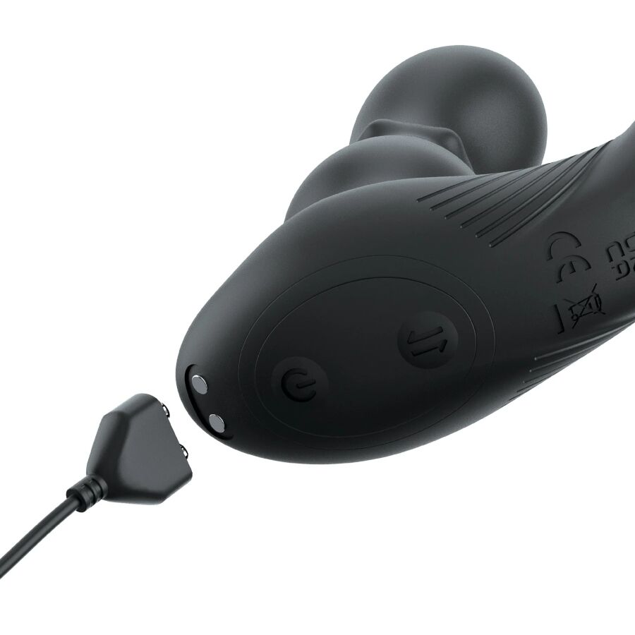 Vibrating Anal Ring And Massager With Remote Control — Black silicone