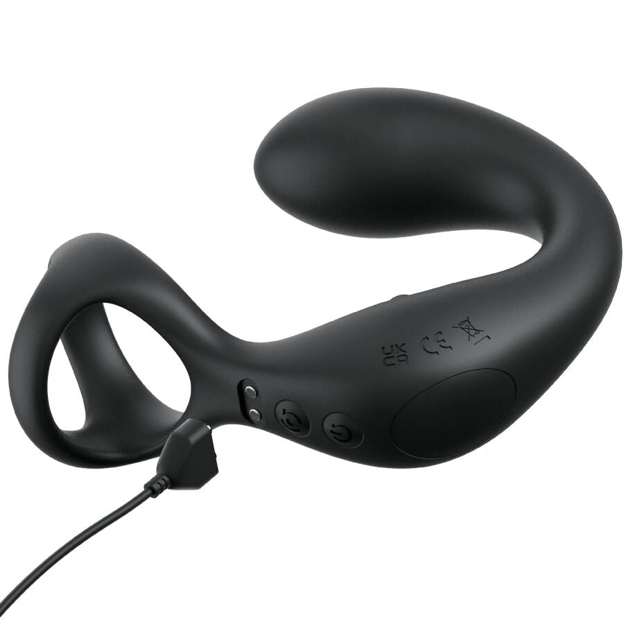 Vibrating Anal Massager With Remote Control — Black silicone