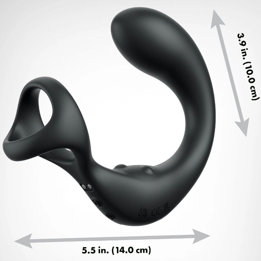Vibrating Anal Massager With Remote Control — Black silicone