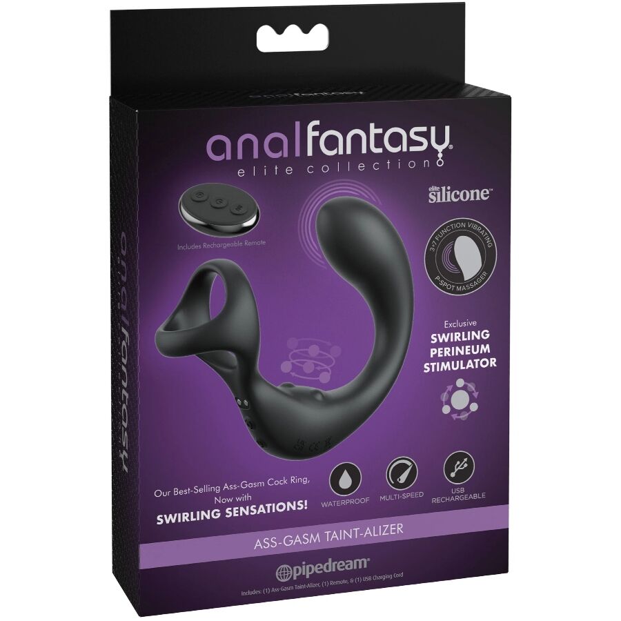 Vibrating Anal Massager With Remote Control — Black silicone