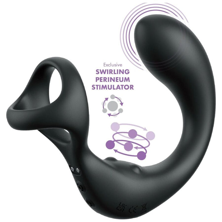 Vibrating Anal Massager With Remote Control — Black silicone
