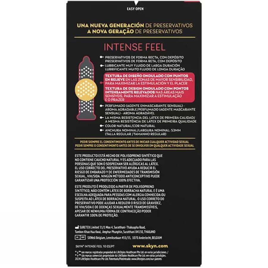 SKYN - Intense Feel Textured Condom With Wavy Design 10 Units