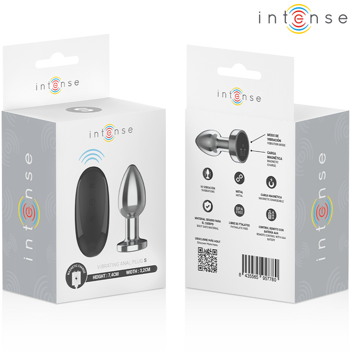 Intense Anal Plug 10 Vibrations Metal — Metal, Size S