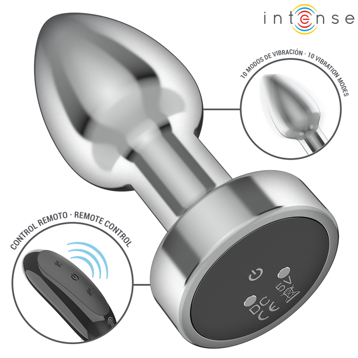 Intense Anal Plug 10 Vibrations Metal — Metal, Size S