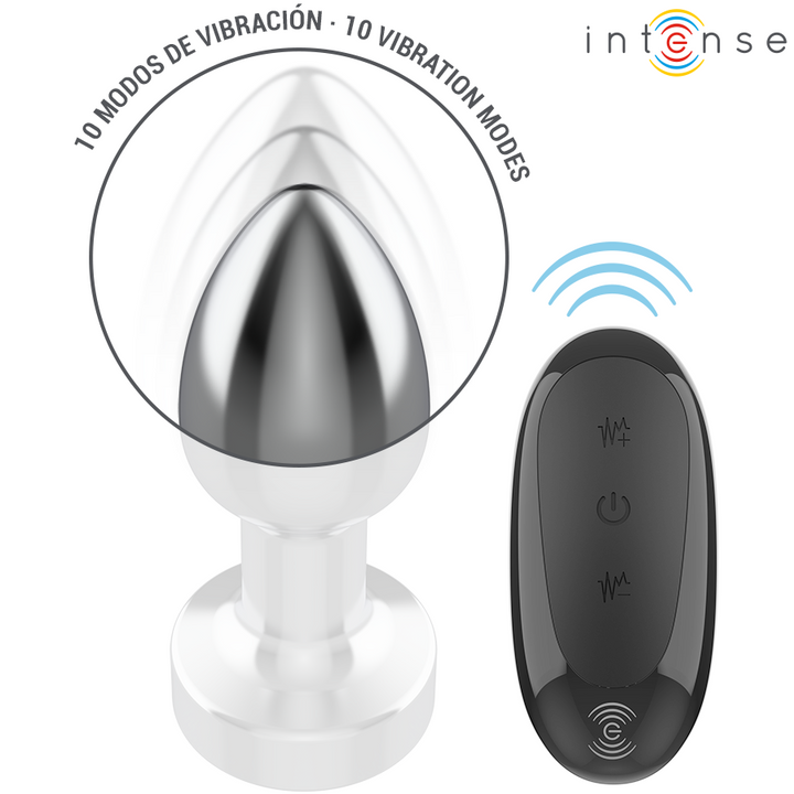 Intense Anal Plug 10 Vibrations Metal — Metal, Size S