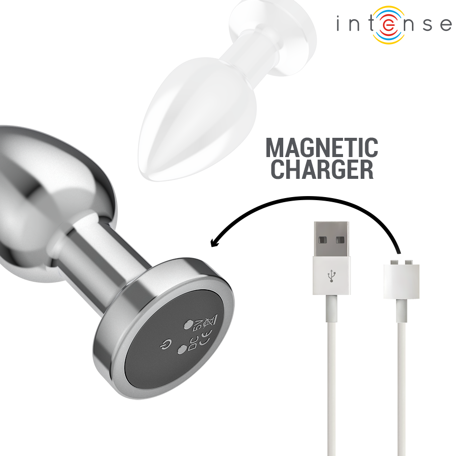 Intense Anal Plug 10 Vibrations Metal — Metal, Size M