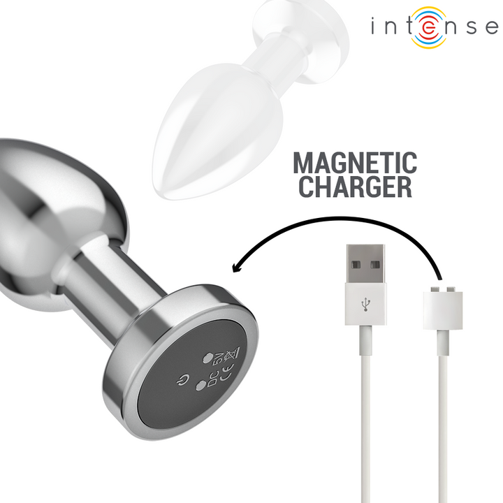 Intense Anal Plug 10 Vibrations Metal — Metal, Size M