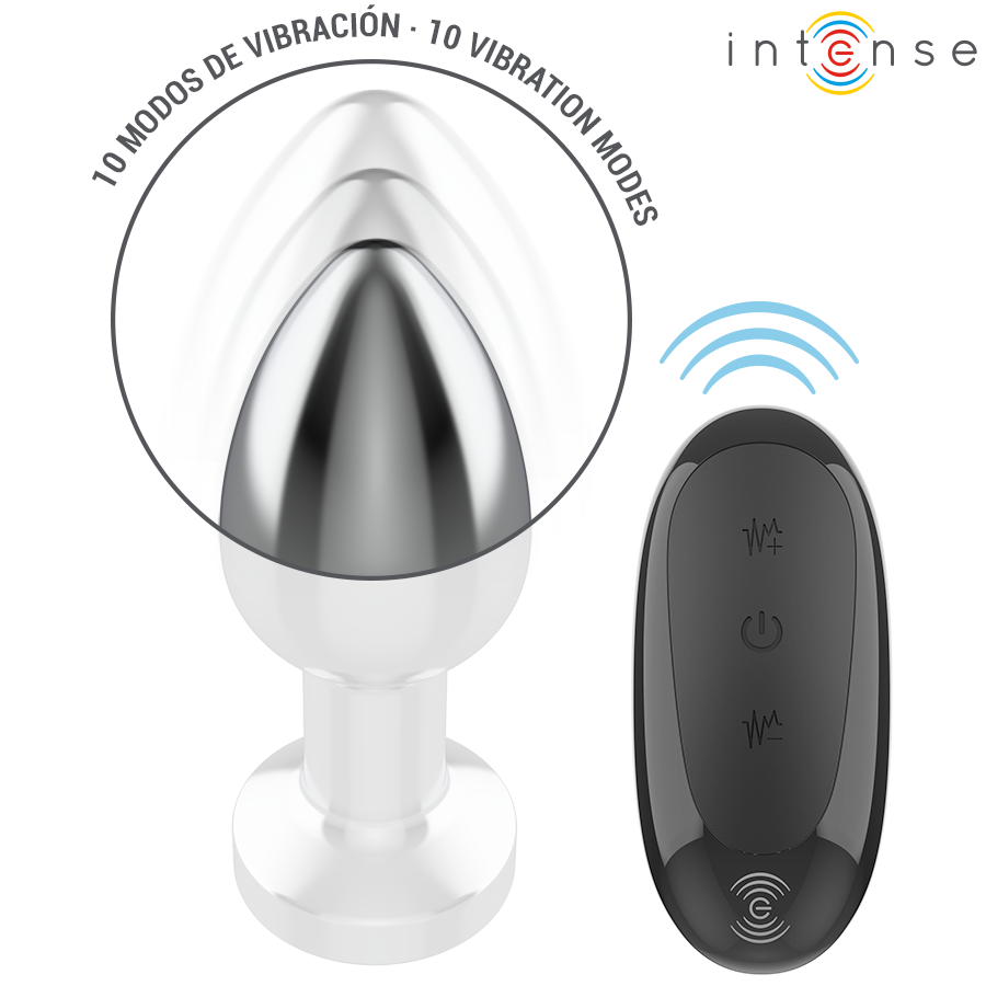 Intense Anal Plug 10 Vibrations Metal — Metal, Size M