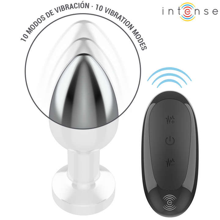Intense Anal Plug 10 Vibrations Metal — Metal, Size M