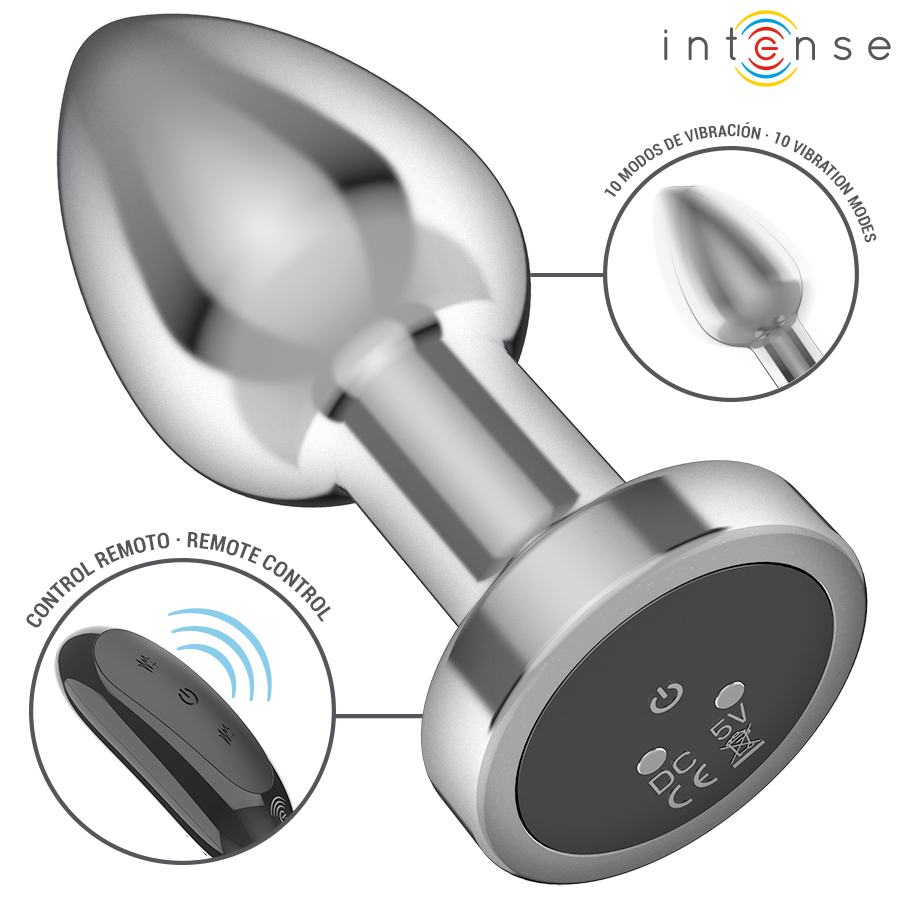 Intense Anal Plug 10 Vibrations Metal — Metal, Size M