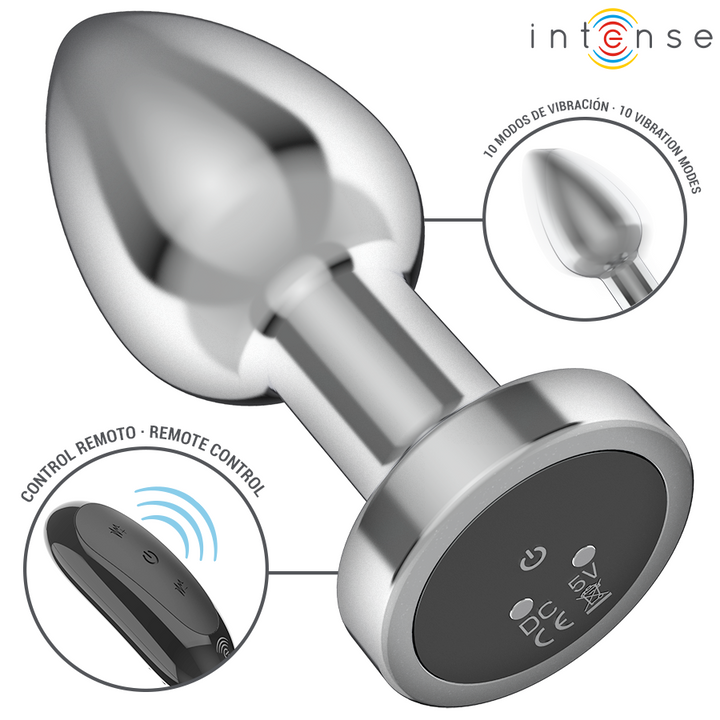 Intense Anal Plug 10 Vibrations Metal — Metal, Size M