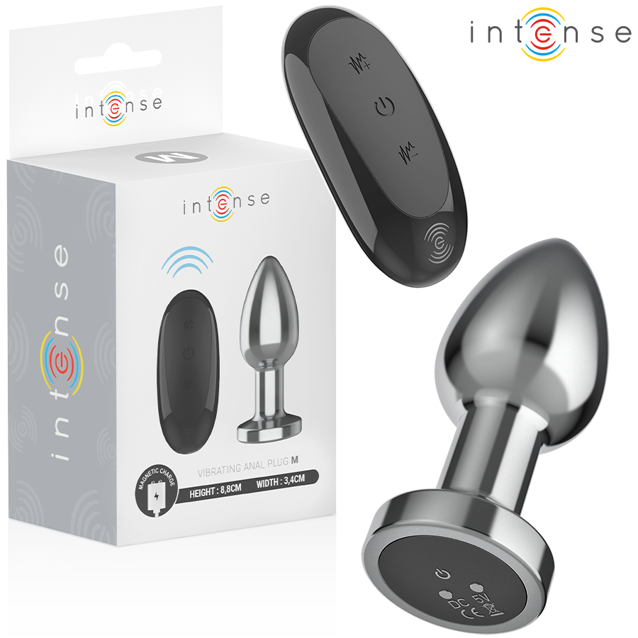 Intense Anal Plug - 10 Vibrations Metal With Remote Control M