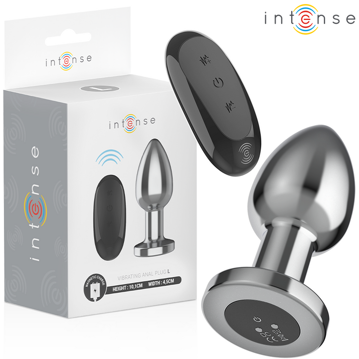 Intense Anal Plug 10 Vibrations Metal — Metal, Size L