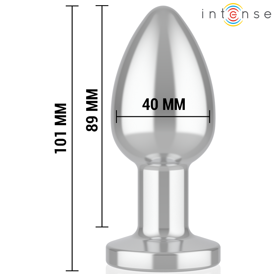 Intense Anal Plug 10 Vibrations Metal — Metal, Size L
