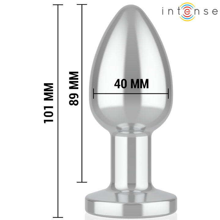 Intense Anal Plug 10 Vibrations Metal — Metal, Size L