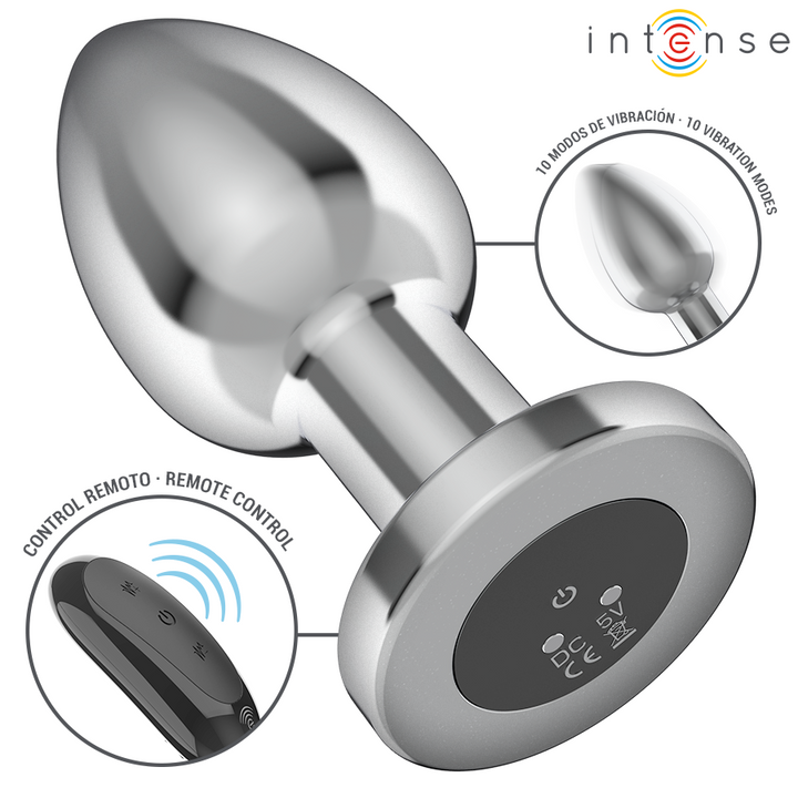 Intense Anal Plug 10 Vibrations Metal — Metal, Size L