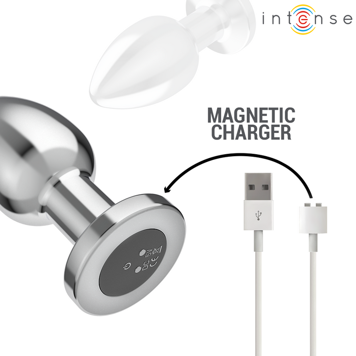 Intense Anal Plug 10 Vibrations Metal — Metal, Size L