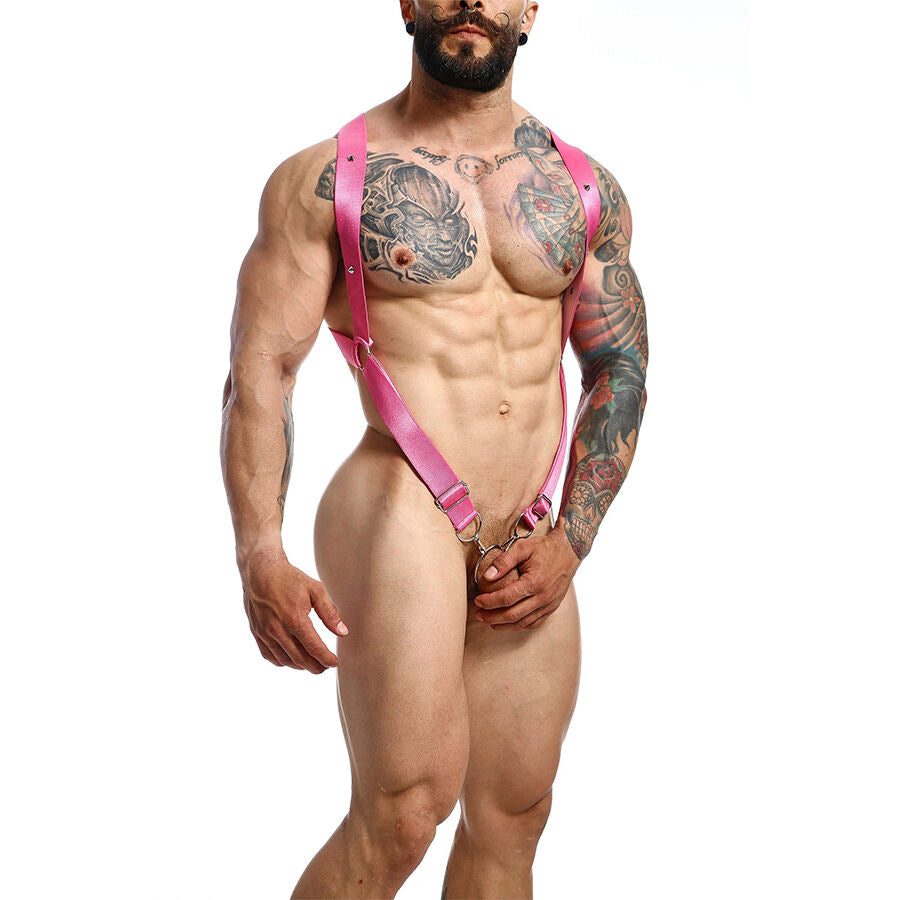 MOB - Dngeon Cross Back Harness Pink One Size
