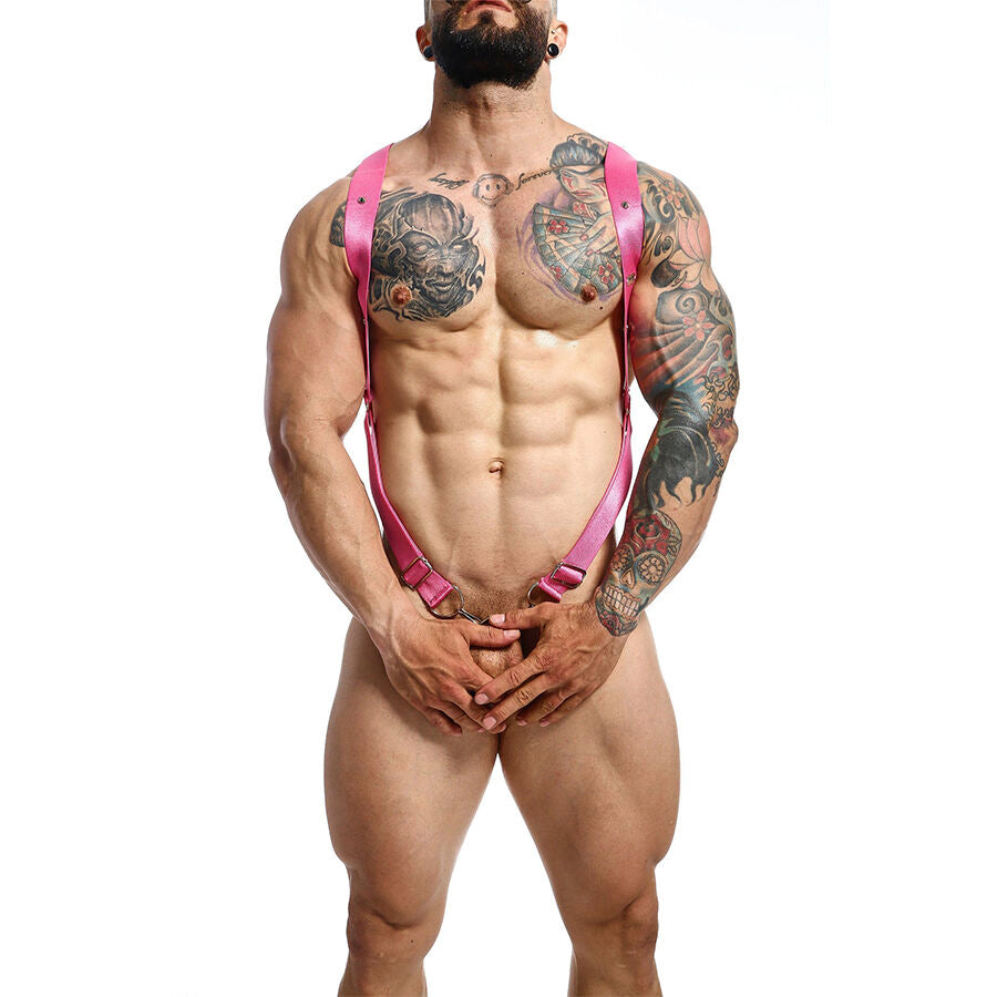 MOB - Dngeon Cross Back Harness Pink One Size
