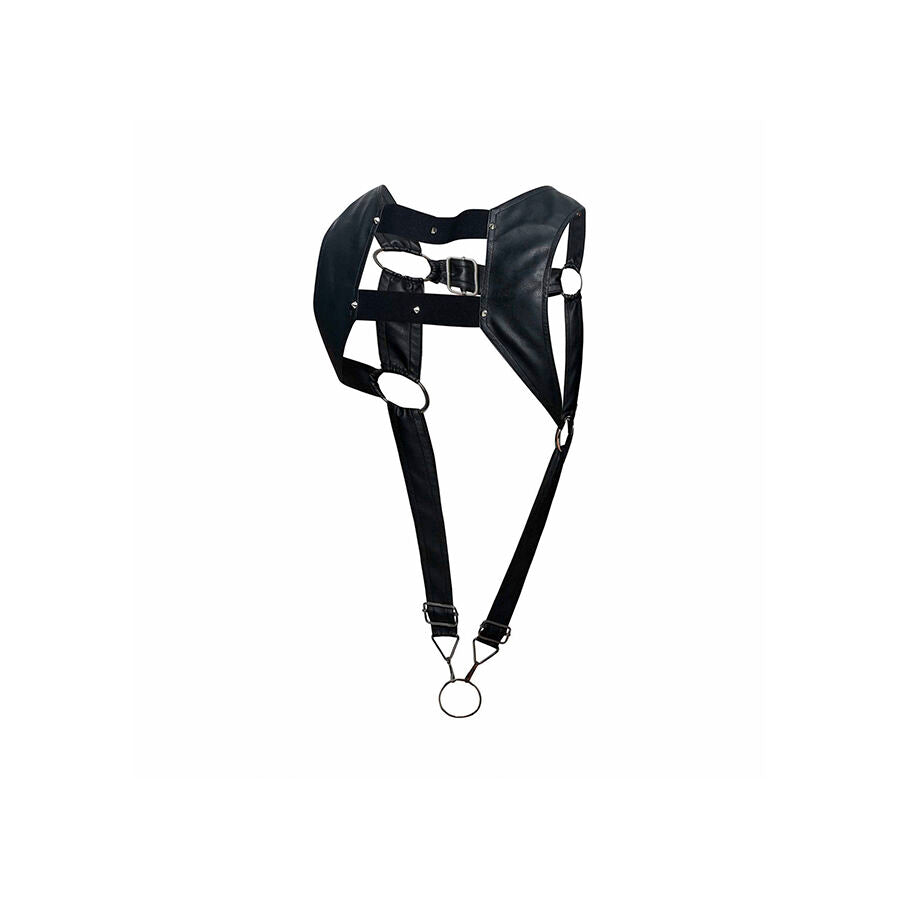 MOB - Dngeon Black Harness With Upper Cock Ring One Size