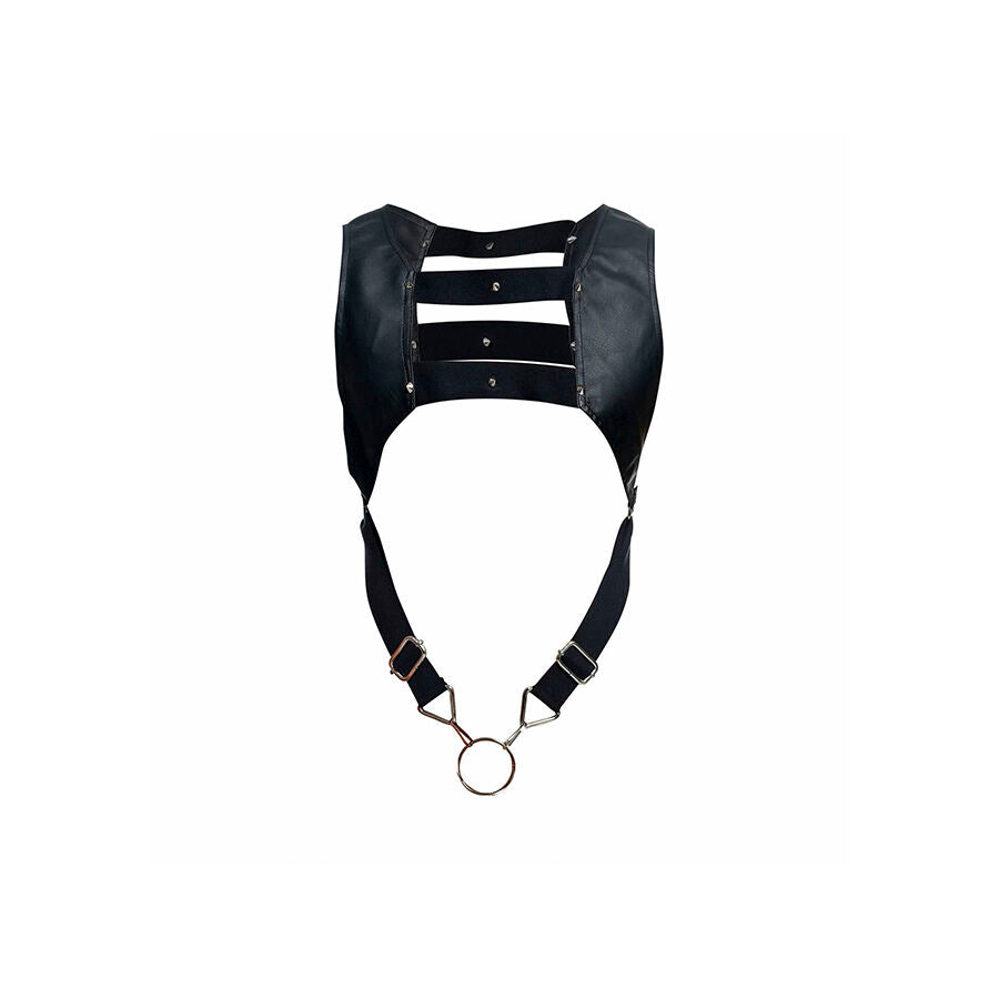 MOB - Dngeon Black Harness With Upper Cock Ring One Size