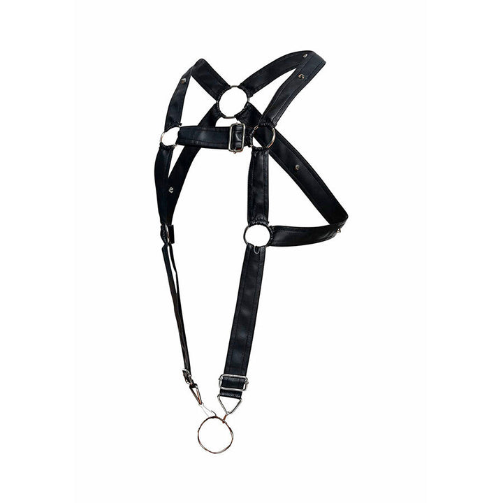 MOB - Dngeon Black Crossed Penis Harness One Size