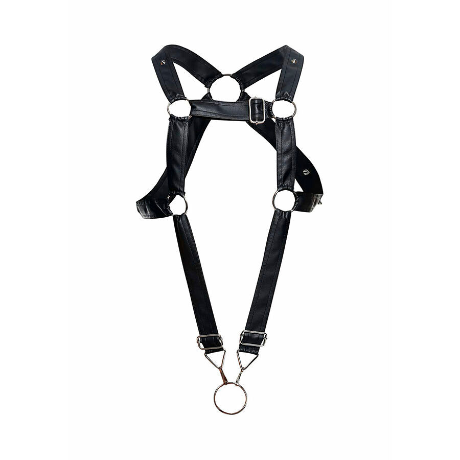 MOB - Dngeon Black Crossed Penis Harness One Size