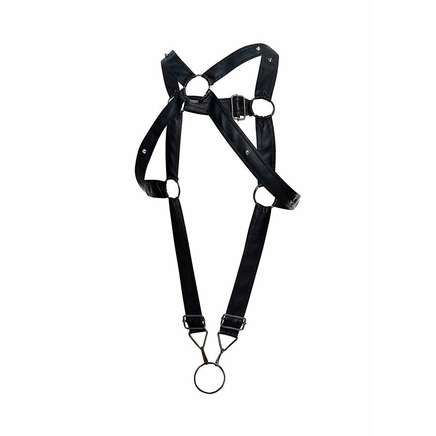MOB - Dngeon Black Crossed Penis Harness One Size