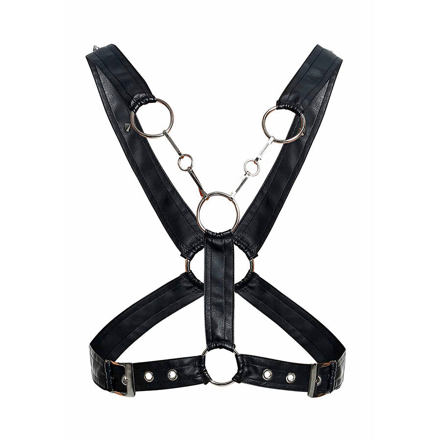 MOB - Dngeon Crossed Black Chain Harness One Size