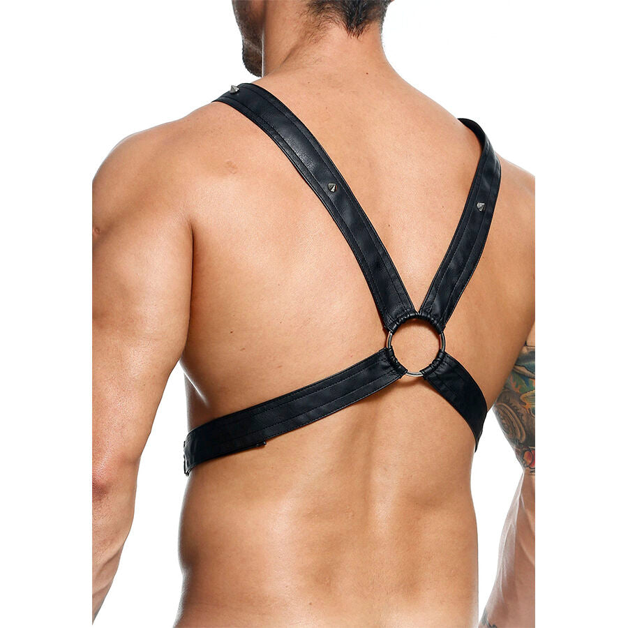 MOB - Dngeon Crossed Black Chain Harness One Size