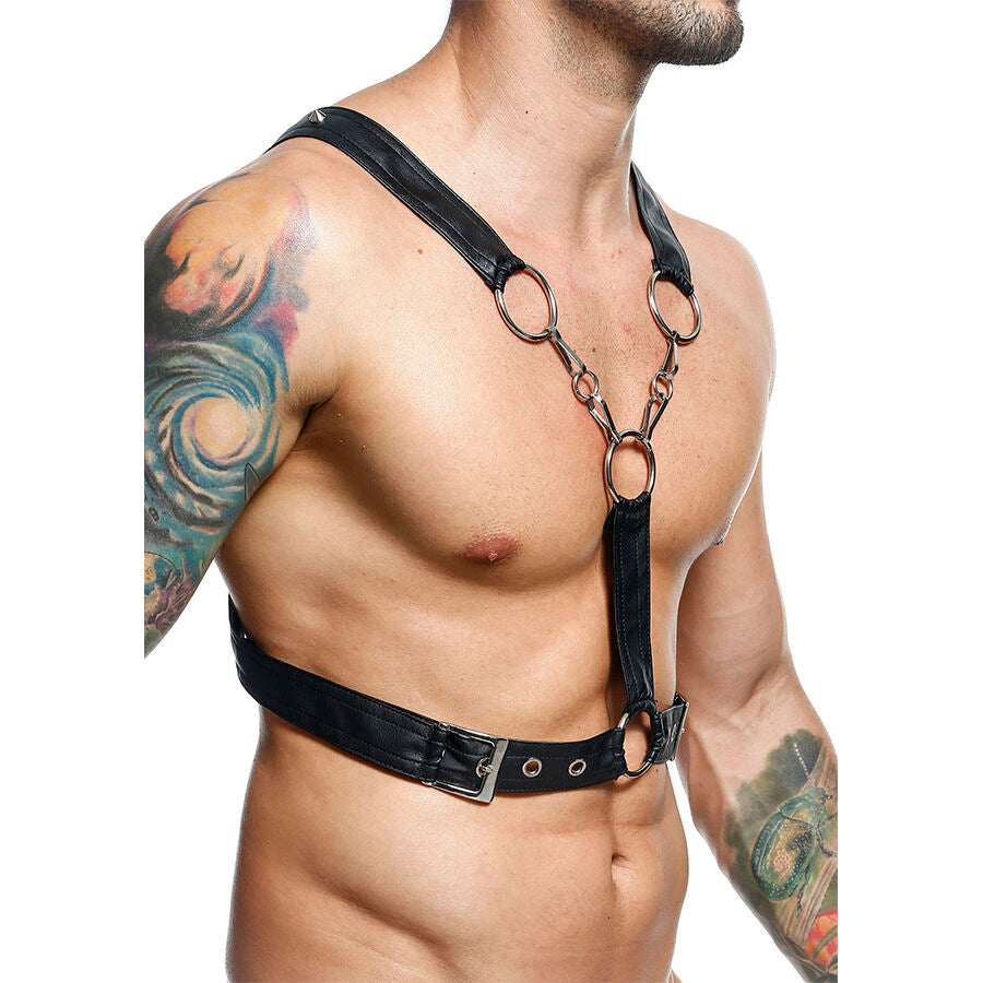 MOB - Dngeon Crossed Black Chain Harness One Size
