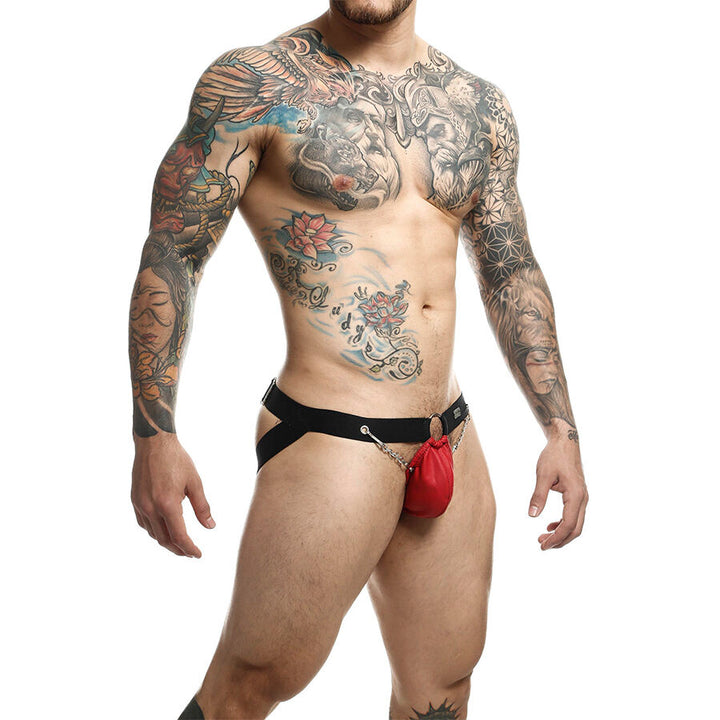 MOB - Dngeon Red Jockstrap With Chains One Size