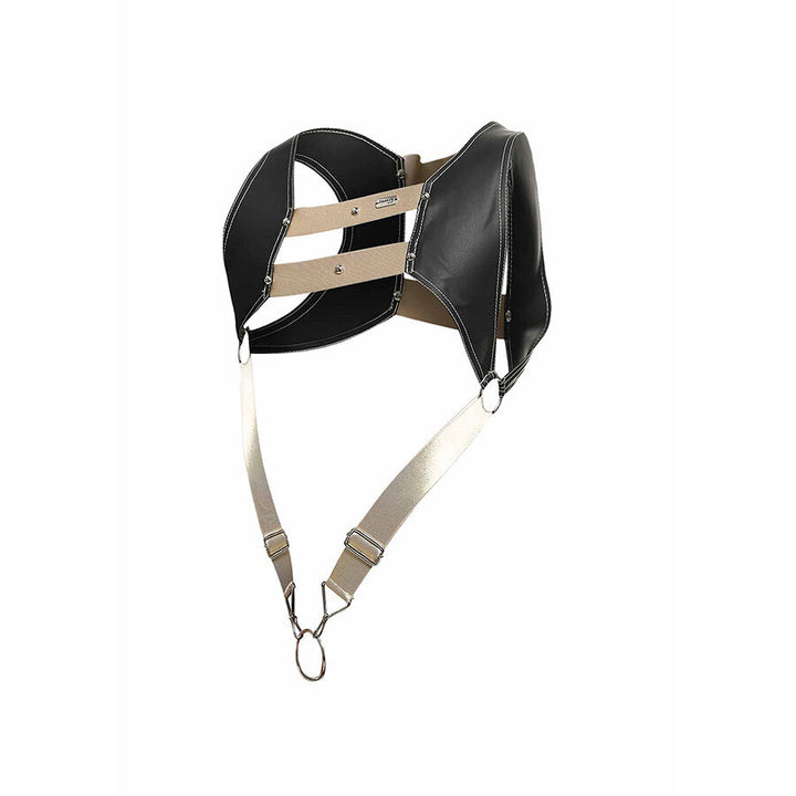 MOB - Dngeon Harness With Golden Penis Ring One Size
