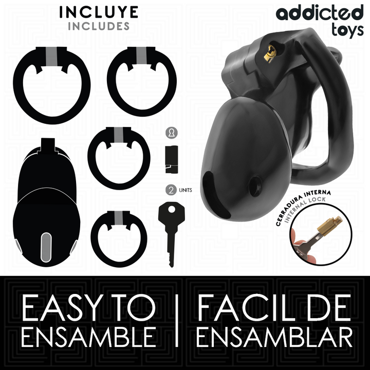 ADDICTED TOYS LOCKED - MINDNIGHT CELL PENIS CAGE SIZE S
