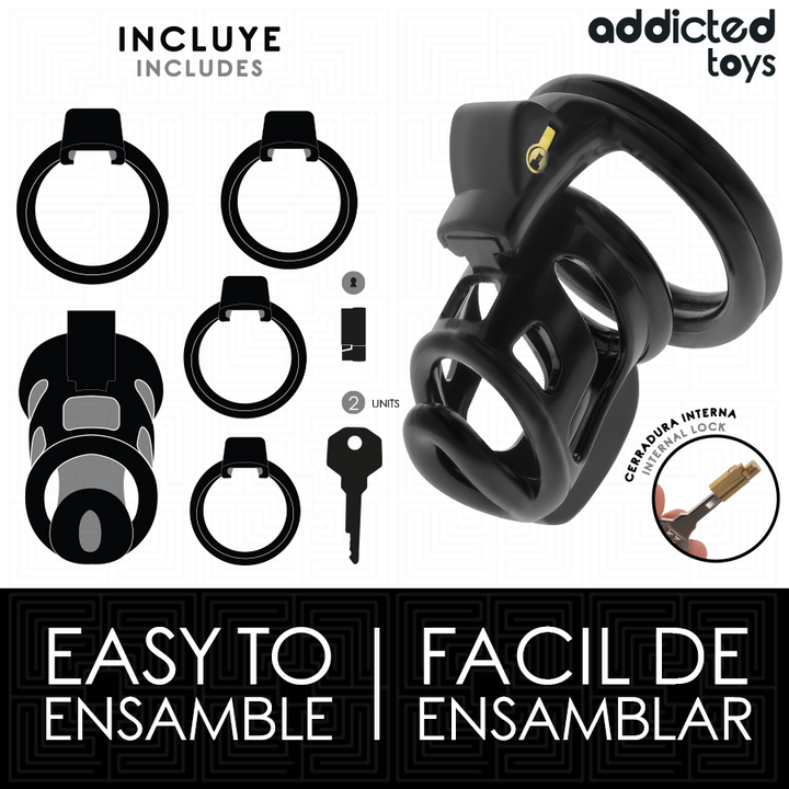 ADDICTED TOYS LOCKED - GILDEN CAGE SILICONE PENIS CAGE 8.5 CM
