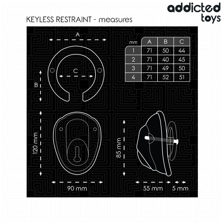 ADDICTED TOYS LOCKED - KEYLESS RESTRAINT PENIS CAGE 11.5 CM