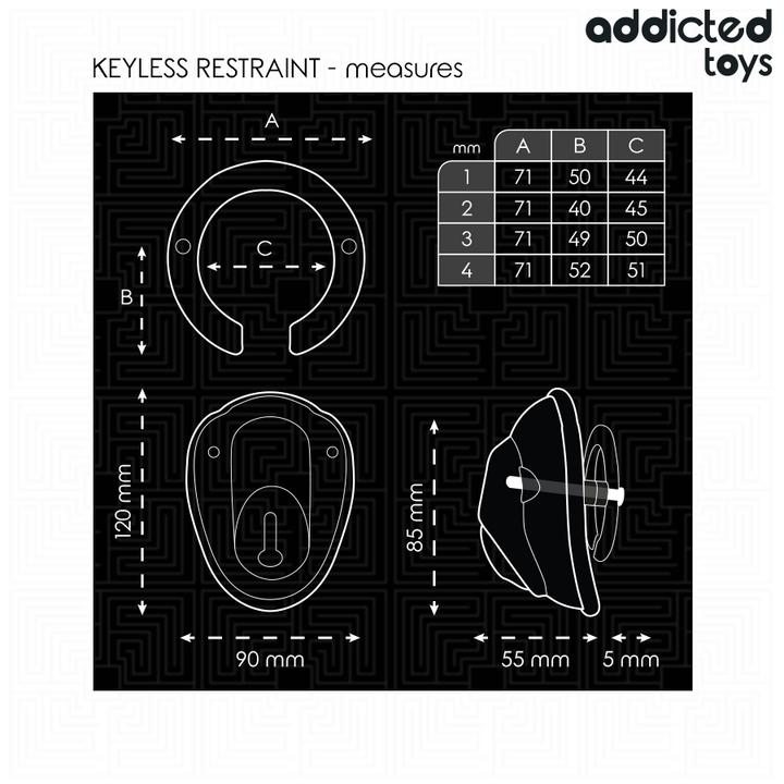 ADDICTED TOYS LOCKED - KEYLESS RESTRAINT PENIS CAGE 11.5 CM