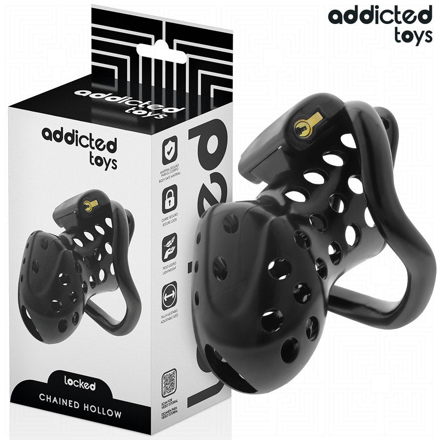 Addicted Toys Locked Chained Hollow penis cage, 10.5 cm