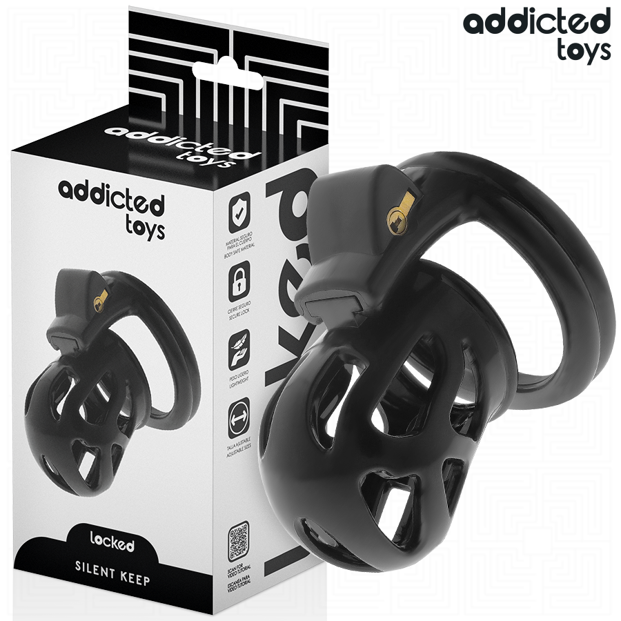 Addicted Toys locked silent keep penis cage, 7.5 cm