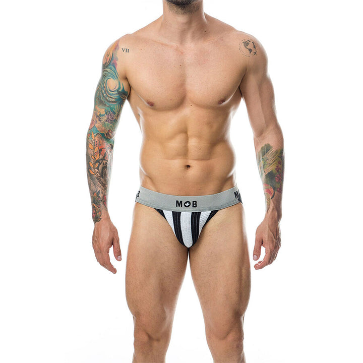 MOB - Classic Stripe White Jock Size L