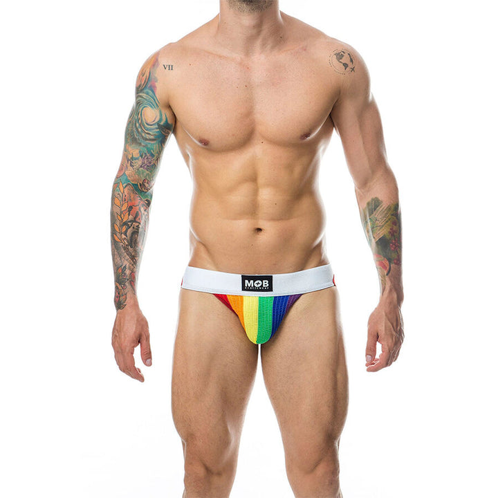 MOB - Classic Jock Stripe Rainbow Size L