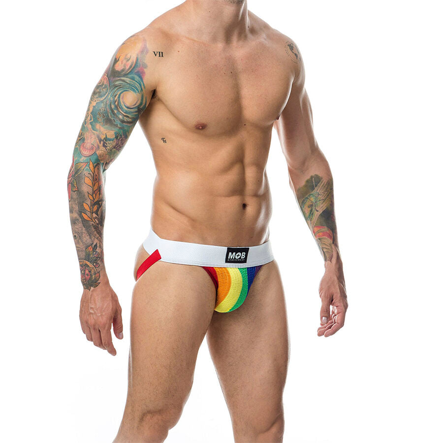 MOB - Classic Jock Stripe Rainbow Size L