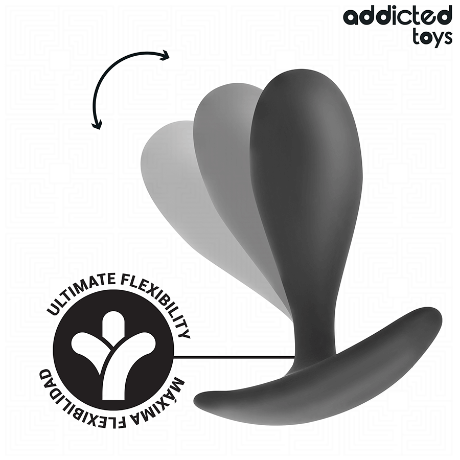 Addicted Toys Set Of 3 Anal Plug Silicone Model 2 — Black · Silicone