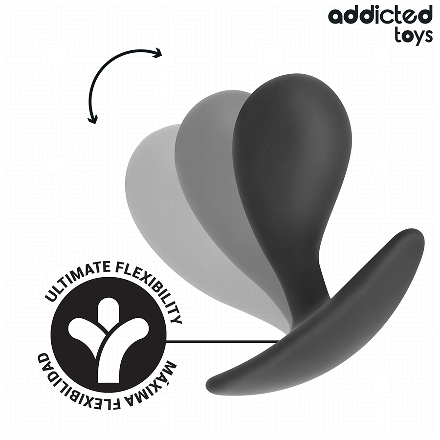 Addicted Toys Set Of 3 Anal Plug Silicone Model 3 — Black · Silicone