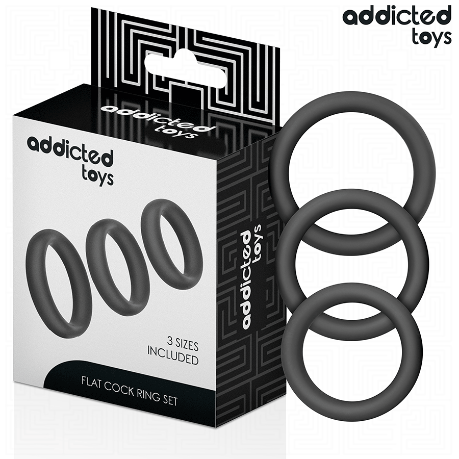 Addicted Toys flat silicone cock ring set