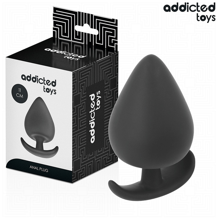 Addicted Toys Anal Plug Silicone Size XXL 11 CM — Black · Silicone