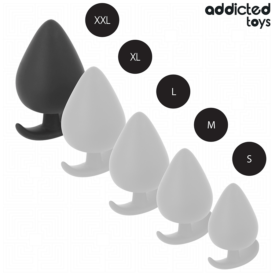 Addicted Toys Anal Plug Silicone Size XXL 11 CM — Black · Silicone