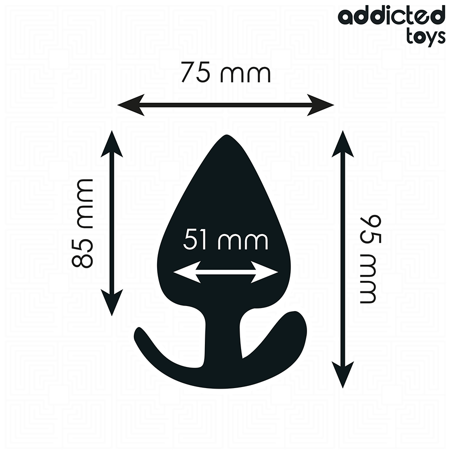 Addicted Toys Anal Plug Silicone Size XL 9.5 CM — Black · Silicone